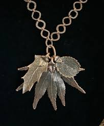 Bronze Chain Necklace with Goddess Leaves Accents
