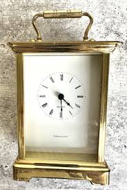 Vintage Tiffany & Co. Brass Quartz Battery Operated Carriage Mantel Clock | eBay Australia