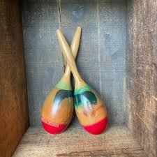 Set of 2 // Vintage Wooden Acapulco '71 Maracas - Etsy Australia