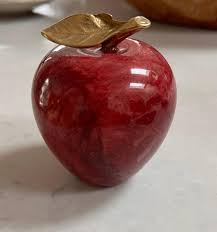 Vintage Marble Apple Paperweight/ Objet D'art, 20th Century at 1stDibs | brass apple paperweight, vintage objet