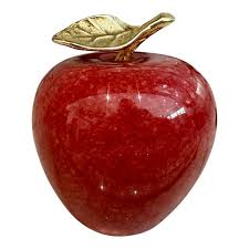 Marble Apple Paperweight | Chairish