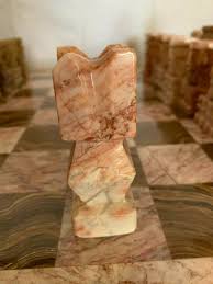 Vintage Hand Carved Onyx Chess Set 17" board, Boxed Unique ...