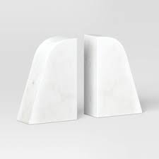 2pc Marble Bookends White - Threshold™: Elegant Support for ...
