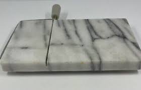 Marble Cheese Slicer Wire White Gray Marble Cutting Board ...