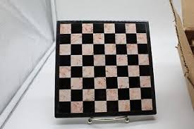 Small Natural Stone Chess Set w Pink & Black Marble | eBay