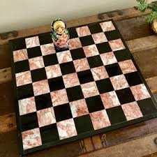 Vintage Marble Checker/chess Board, 14 Inch Marble Chess ...