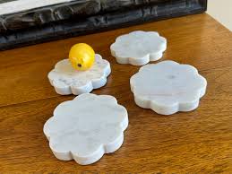 Vintage Coasters, Marble Rock Slice Coasters, Housewarming ...