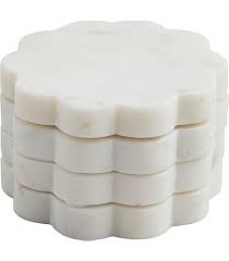 Amazon.com: Mud Pie Foiled Marble Coaster Set, White Silver ...