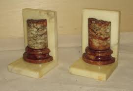 Antique Marble Column Form Bookends in Style of Antiquities ...