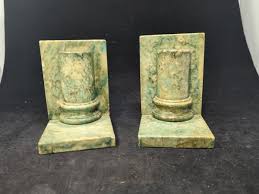 Action-lobeco Green Marbel Bookends | eBay