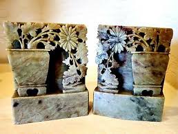 Vintage Hand Carved Asian Green Soapstone Planter and ...