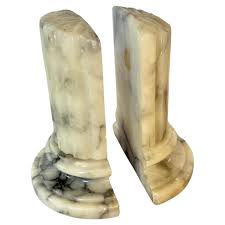 Mid 20th Century Italian Alabaster Column Bookends - A Pair ...