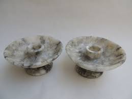 Vintge Italian Alabaster Candle Holders by FIBM Prof. G ...
