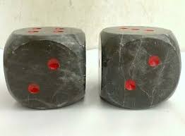 Mid Century Modern DICE BOOKENDS Carved Marble | eBay