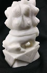 VINTAGE White COLOR HAND CARVED STONE FOO DOG MARBLE Bookend Paperweight | eBay