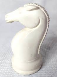 Ceramic Chess Piece White Horse Figure H 5" | eBay