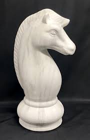 Ceramic Chess Piece "Knight" Figurine- White- Benzara | eBay