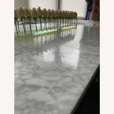 CB2 White Marble Dining Table - AptDeco