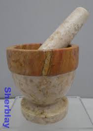 Antique Stone Mortar and Pestle in White and Gray Marble 4 1 ...