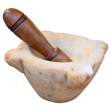 NEW Gorgeous Marble Mortar & Pestle Marbled White Gray Spice ...