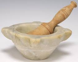 Vintage White & Grey Marble Mortar and Pestle - Vintage ...