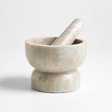 White Marble Mortar and Pestle - Herb Grinder, Bar or ...