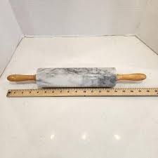 Vintage Artisanal Kitchen Baking Marble 18" Rolling Pin Wooden Handles Heavy - Etsy