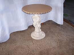 Cherub Plant Stand / End Table with Tan Vinyl Top (PS25) | eBay