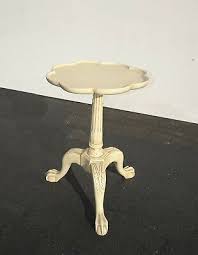 Vintage French Country Yellow Pedestal Side Table ~ Key ...