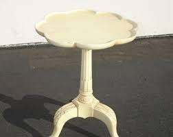 Vintage French Country Yellow Pedestal Side Table ~ Key ...