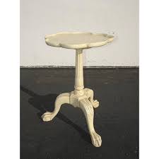 1970s French Country Yellow Pedestal Side Table | Chairish