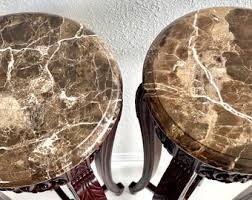 Louis XV Mahogany Marble Top Tall Pedestal Stand Table, a Pair - Etsy