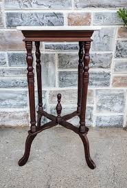 Vintage French Style Marble Top Mahogany Pedestal Lamp Table Plant Fern Stand | eBay