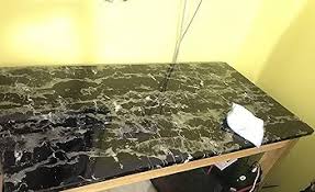 BURGELIY Marble Countertop Peel and Stick Wallpaper Black ...