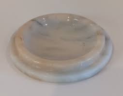 Vintage Round Marble Jewelry/Trinket Box w/Lid & Lady ...