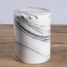 Handmade Marble Cylindrical Storage Container | Elegant ...