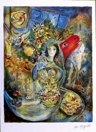 Marc CHAGALL Bella Facsimile Signed Litho Art Print 34 x 25 ...