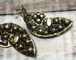 Hollycraft Copper Color Vintage Clip on Earrings With Topaz ...