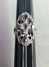 Beautiful Silver-Tone RIng with Faceted Black | Mercari