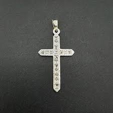 0.20CTW ROUND DIAMOND CROSS PENDANT - 14K WHITE GOLD | eBay
