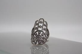 Silver Hamsa Ring: Adjustable Brass Filigree - Etsy