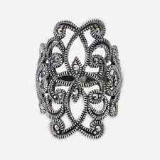 Sterling Silver & Marcasite Ring, Size 7