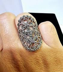 925 sterling ring Sz 8" w Marcasite cross flower design ...