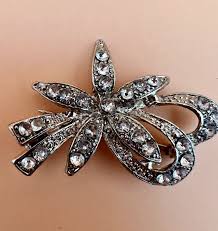 Vintage Victorian Silver Tone Star Rhinestone Brooch | eBay