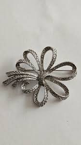 Vintage Silver Tone Large Marcasite Brooch Pin - Etsy Israel