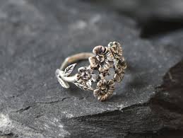 Silver Flower Ring - Chunky Flower Ring - Large Flower Ring ...