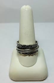 Or Paz Israel Sterling 925 Silver Floral Lace Spinner Band ...