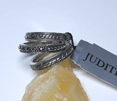 Judith Jack Stackable Set Of 3 Sterling Silver Marcasite ...