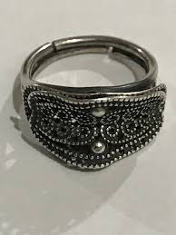 BEAU STERLING FILIGREE DIMENSIONAL RING SZ 5 SILVER 925 ...
