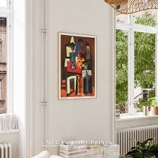 Musicians With Masks Picasso Gallery Wall Art Print Mid Century Modern Music Instruments Poster Vintage Aesthetic Living Room Decor|pwa#940 - Etsy